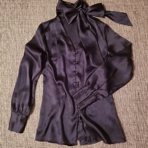 Banana republic navy blouse with scarf